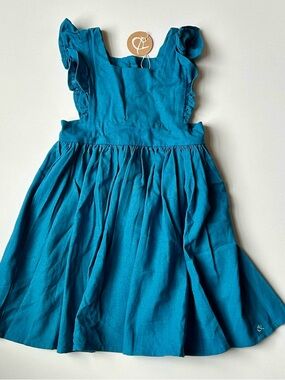 Wren & James Girls Blue Pinafore Dress